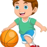 depositphotos 666924914 stock illustration cartoon little boy playing basketball